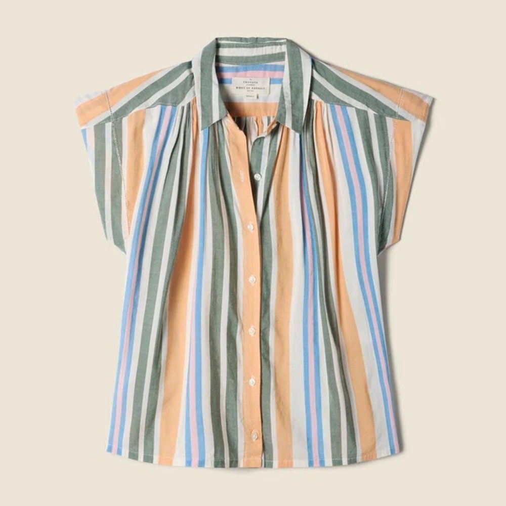 BIRDS OF PARADIS BY TROVATA, DELLA SHIRTS IN ANTIBBES STRIPE - S